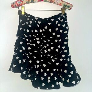 Ruffled polka dot mini skirt
